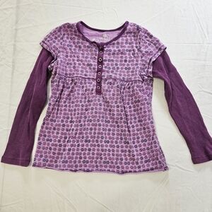 SALE! Girl's Place Purple Patterned Long Sleeve Top (size 7-8)
